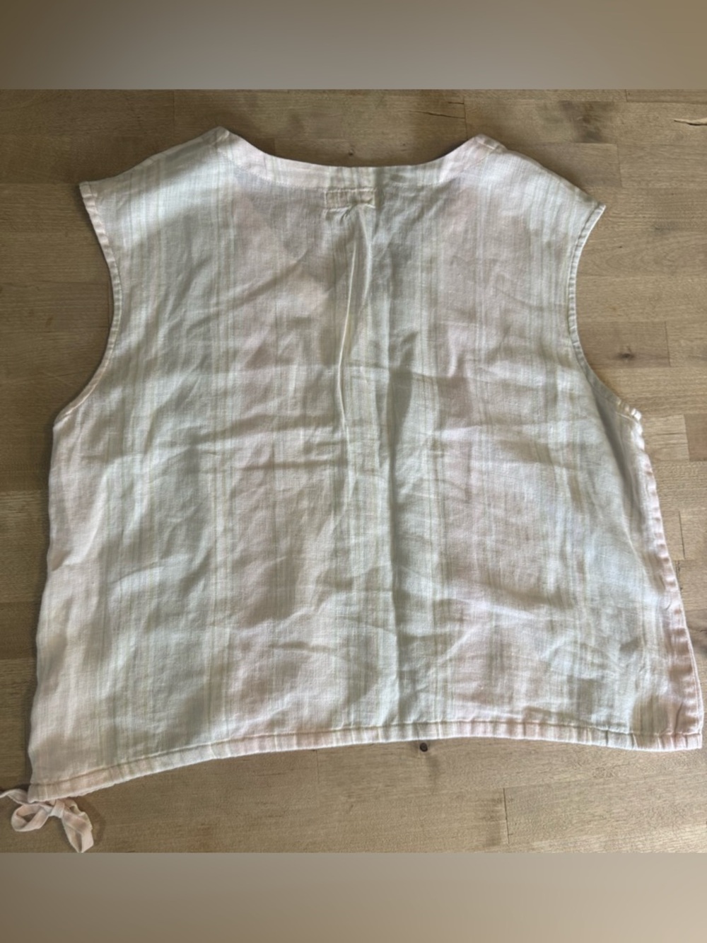 Lin N Laundry linen Women's Light Pink and aqua striped Tank Top - Picture 4 of 7